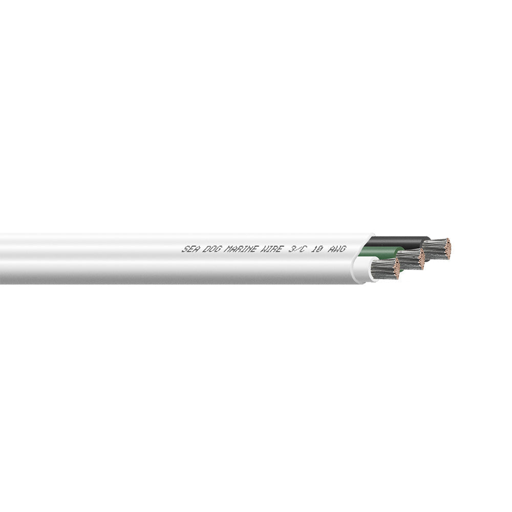 Sea-Dog 10/3 AWG Flat Triplex Wire - White/Green/Black - 500'