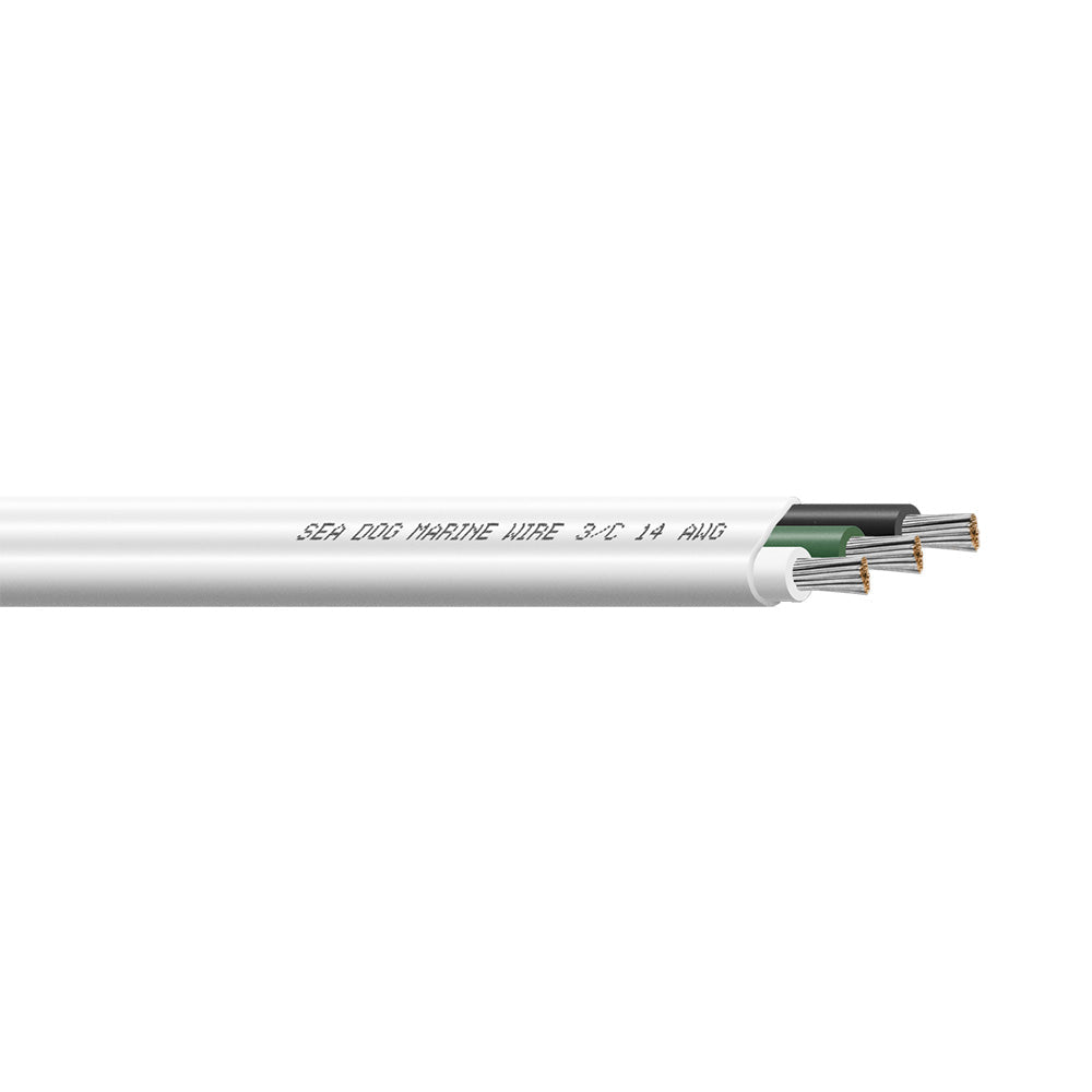Sea-Dog 14/3 AWG Flat Triplex Wire - White/Green/Black - 900'