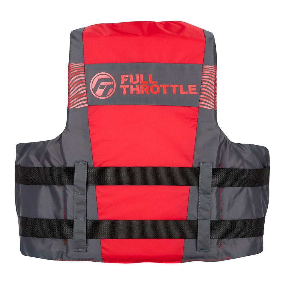 Full Throttle Adult Nylon Life Jacket - 2X/4X - Black/Red