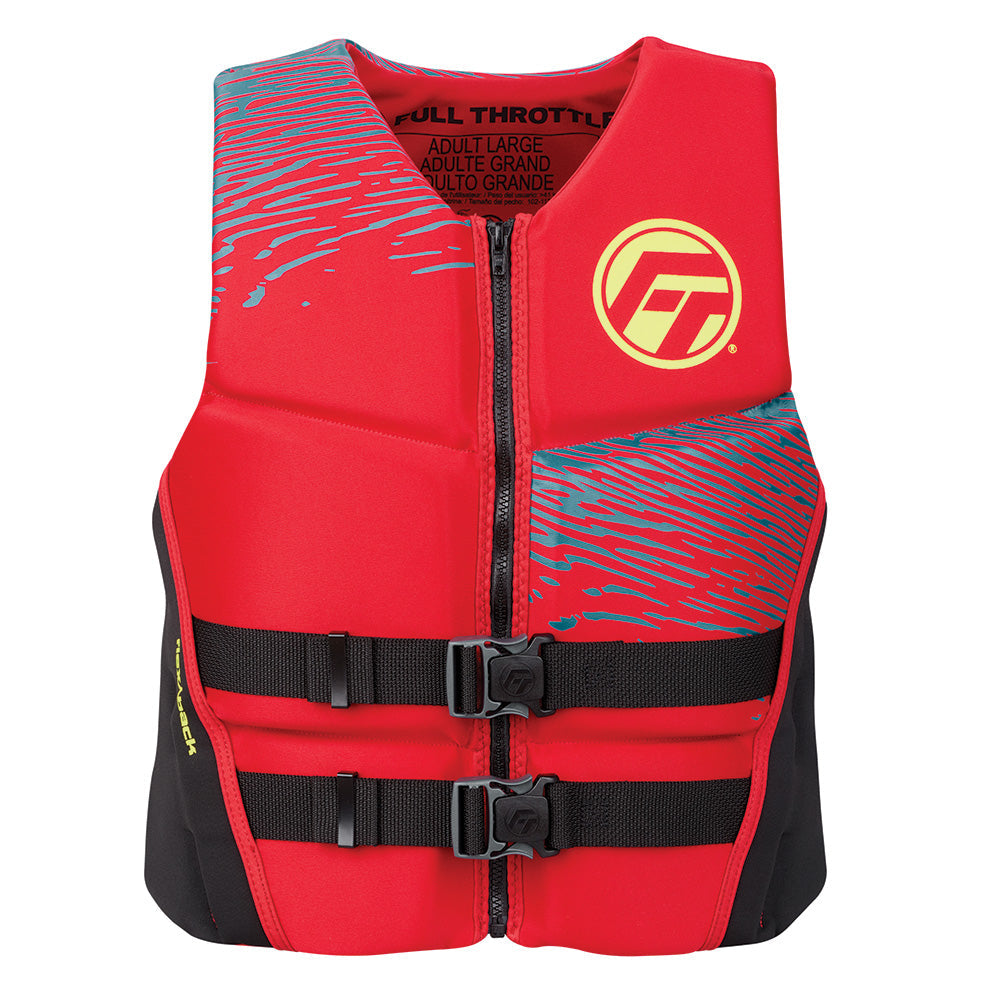 Full Throttle Men's Rapid-Dry Flex-Back Life Jacket - M - Red/Black