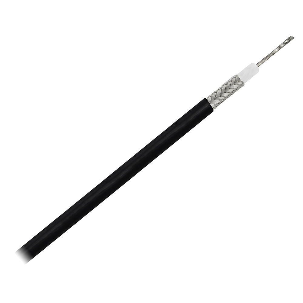Pacer RG58AU Coax Cable Stranded TV Cond TV Braid - Black Jacket - 200'