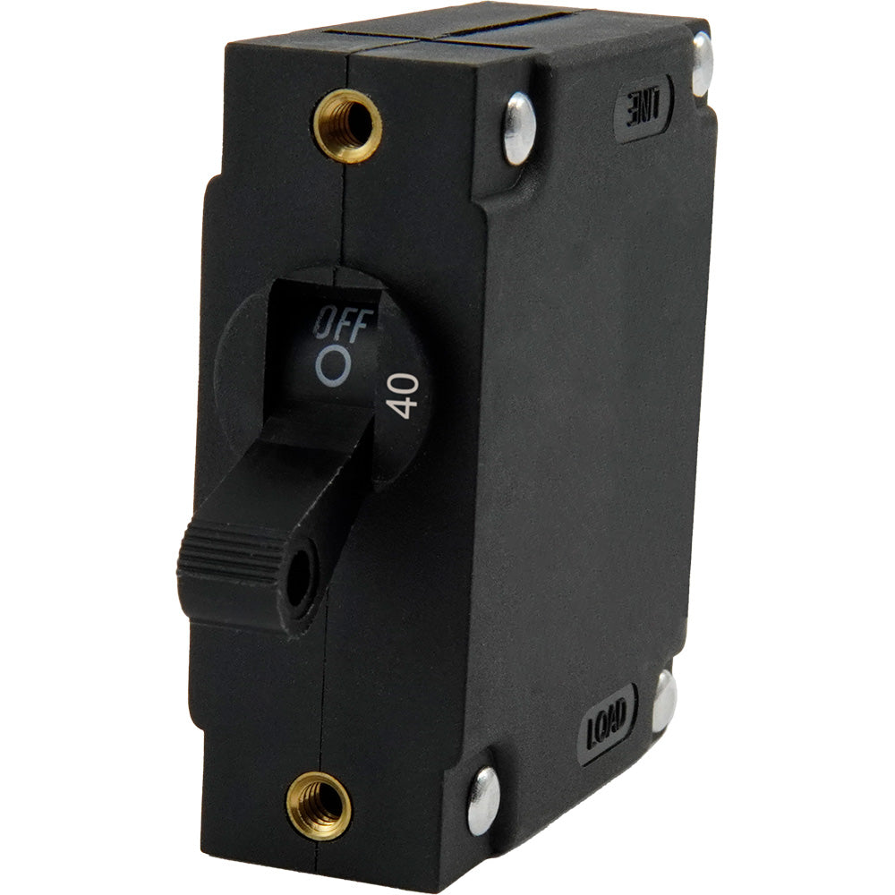Egis A Series Black Toggle Panel Mount Circuit Breaker - Single Pole 40A