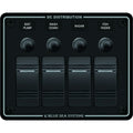 Blue Sea 8372 Water Resistant 4 Position - Black - Horizontal Mount Panel