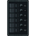 Blue Sea 8373 Water Resistant 6 Position - Black - Vertical Mount Panel