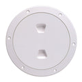 Beckson 6" Smooth Center Screw-Out Deck Plate - White