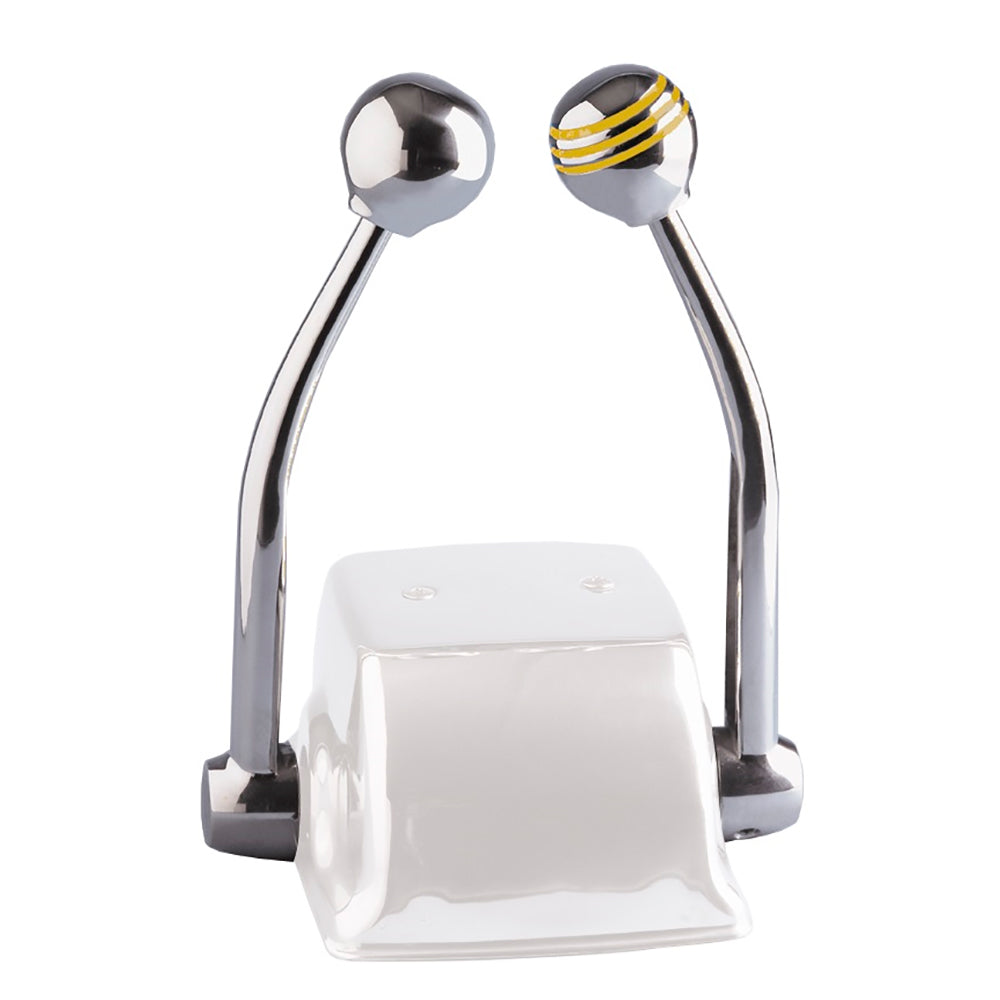 Schmitt Marine Standard Control Arm Set w/Gold Throttle Knob  Plain Shift Knob