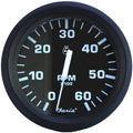 Faria Euro Black 4" Tachometer - 6,000 RPM (Gas - Inboard & I/O)