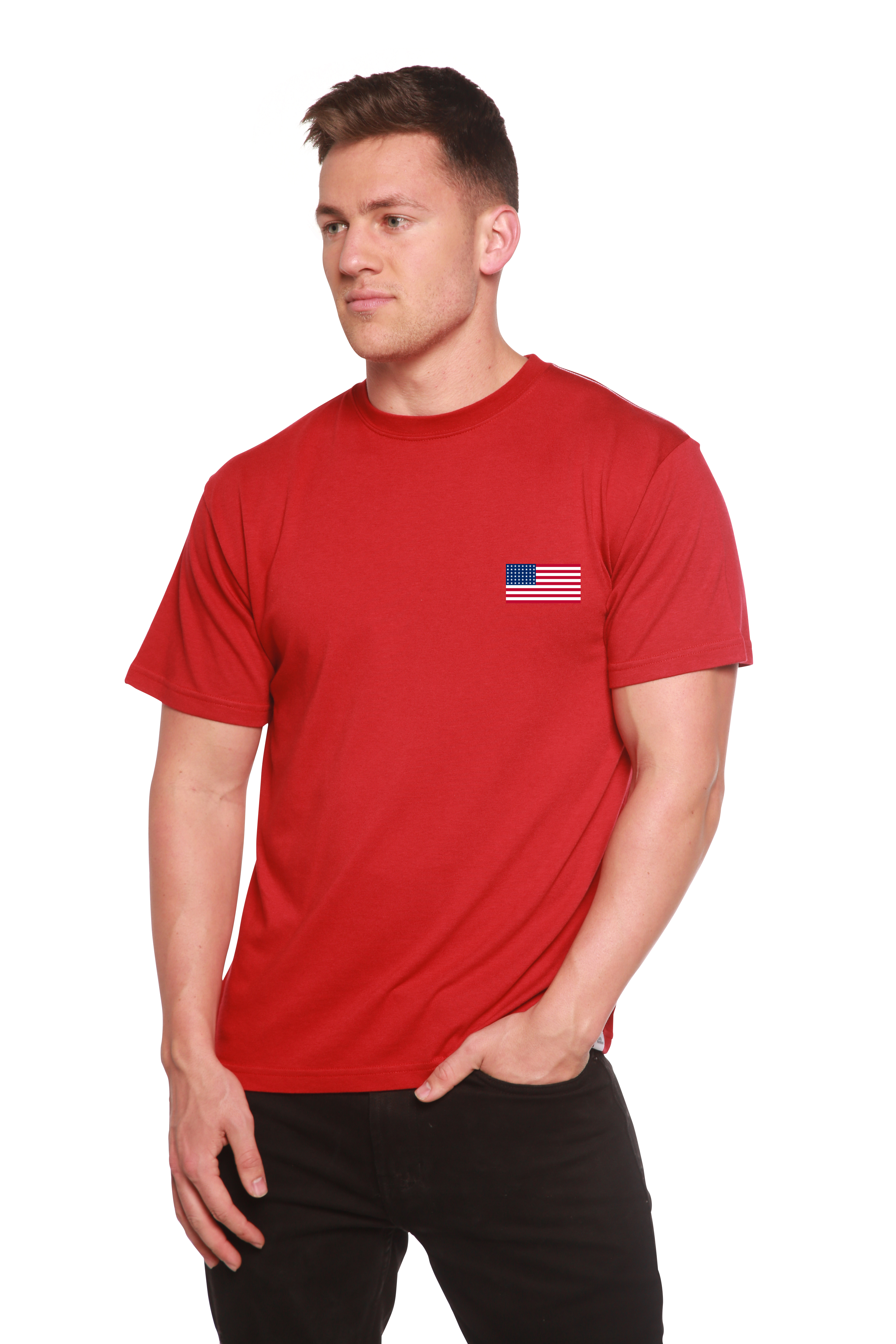 American Flag Men's Bamboo Viscose/Organic Cotton Short Sleeve Graphic T-Shirt