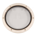 Beckson 8" Clear Center Pry-Out Deck Plate - Beige