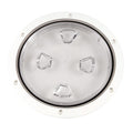 Beckson 8" Clear Center Screw-Out Deck Plate - White