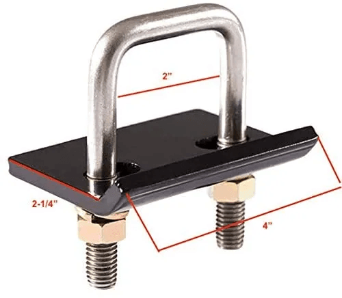 Hitch Mount Stabilizer for 1.25" to 2" Hitch Receivers, Black