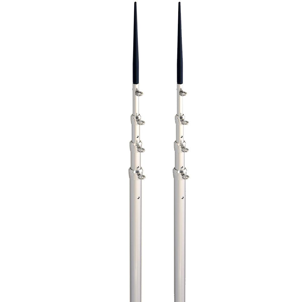 Lee's 16.5' Bright Silver Black Spike Telescopic Poles f/Sidewinder