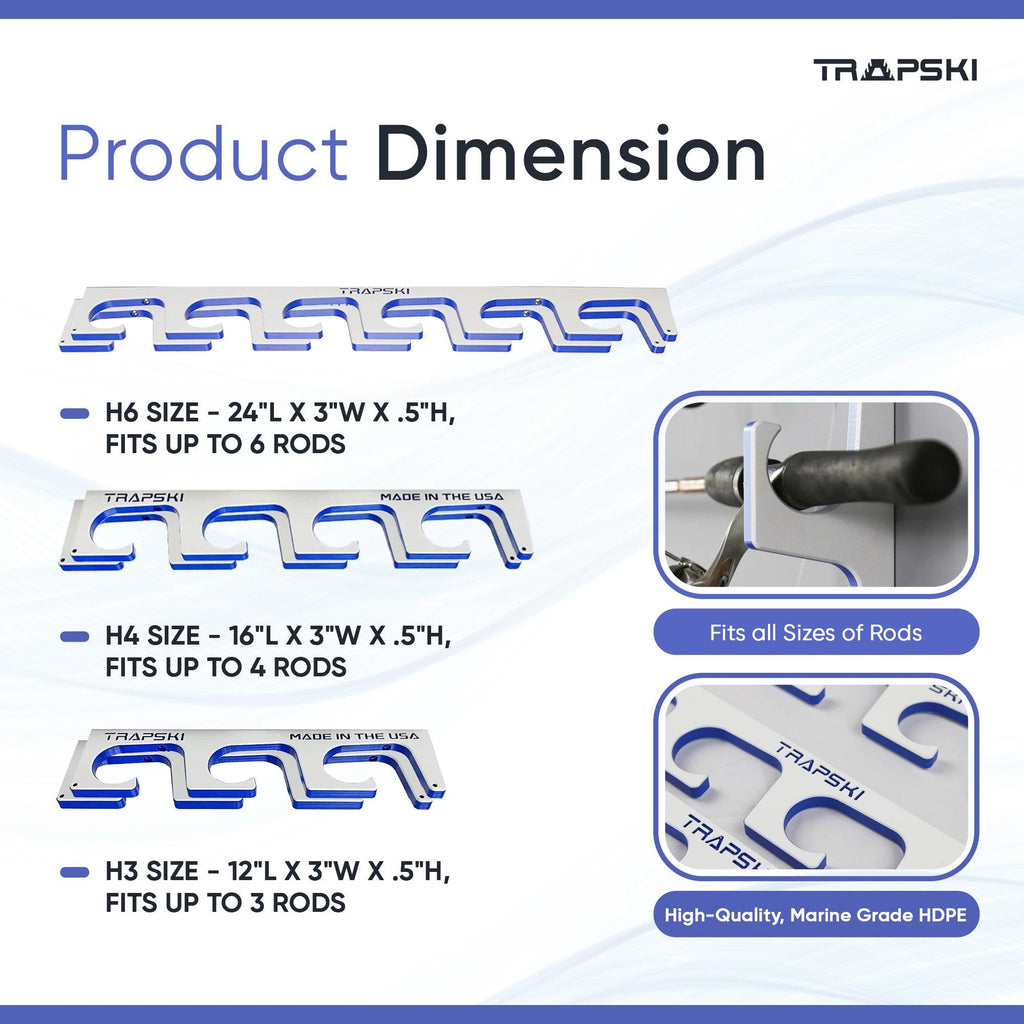 Made in the USA Premium Fishing Rod Racks | Wall or Ceiling or Boat Mounted