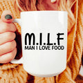 Man I Love Food Ceramic Mug 15 oz