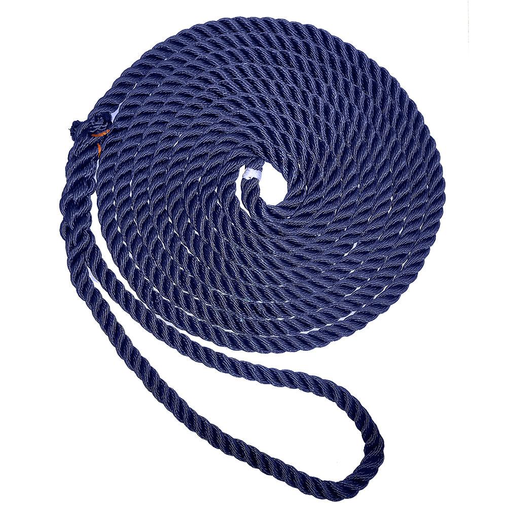 New England Ropes 1/2" Premium 3-Strand Dock Line - Navy Blue - 15