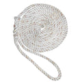 New England Ropes 3/4" Premium 3-Strand Dock Line - White w/Tracer - 50