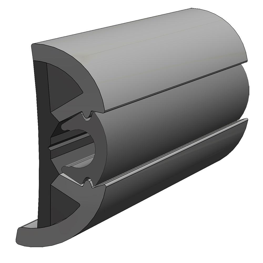 TACO SuproFlex Rub Rail Kit Gray w/Gray Insert - 2"H x 29/32"W x 80'L
